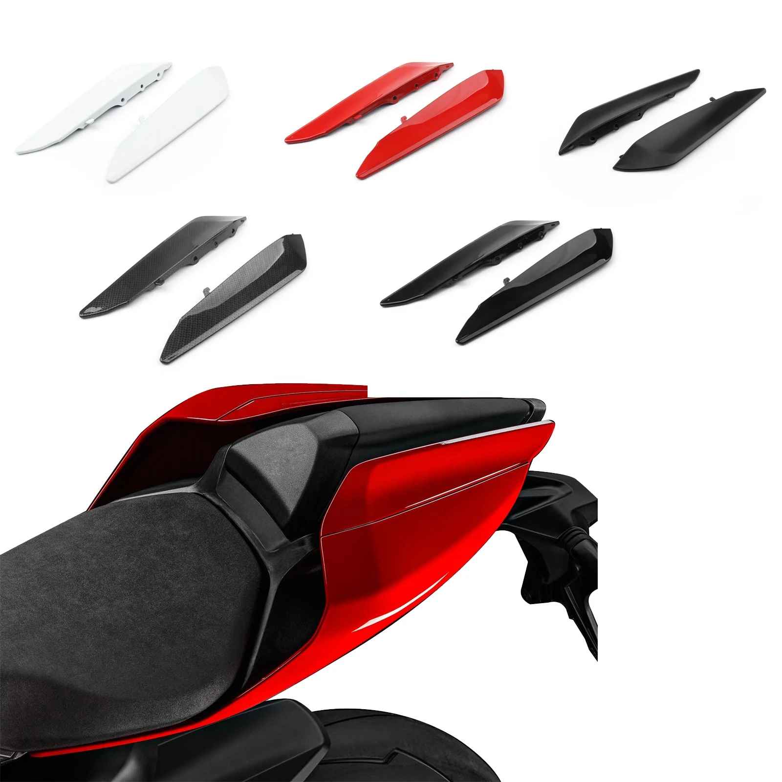 

Free Shipping Rear Tail Side Seat Panel Trim Fairing Cowl Cover For Ducati 959 1299 2015-2018, Black,mblack,carbon,red,white