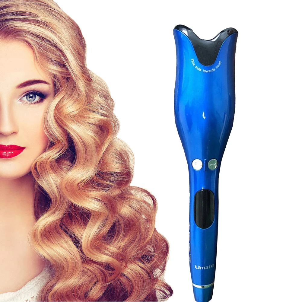 

LCD Display Big Wavy Hair Curler Electric Wired Hair Curler Auto, Black+blue+red