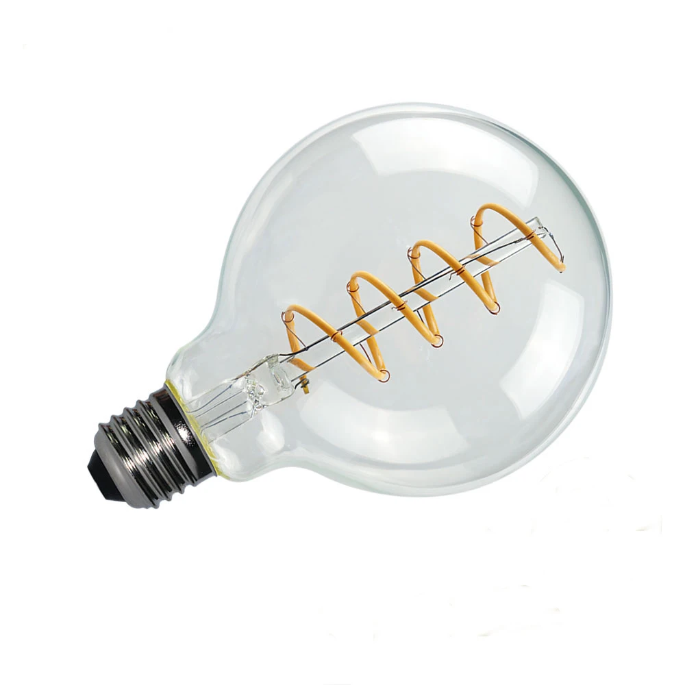 Retro Spiral Filament LED Bulb G95 4w 6w e27 Dimmable 4000k led filament candelabra light bulb