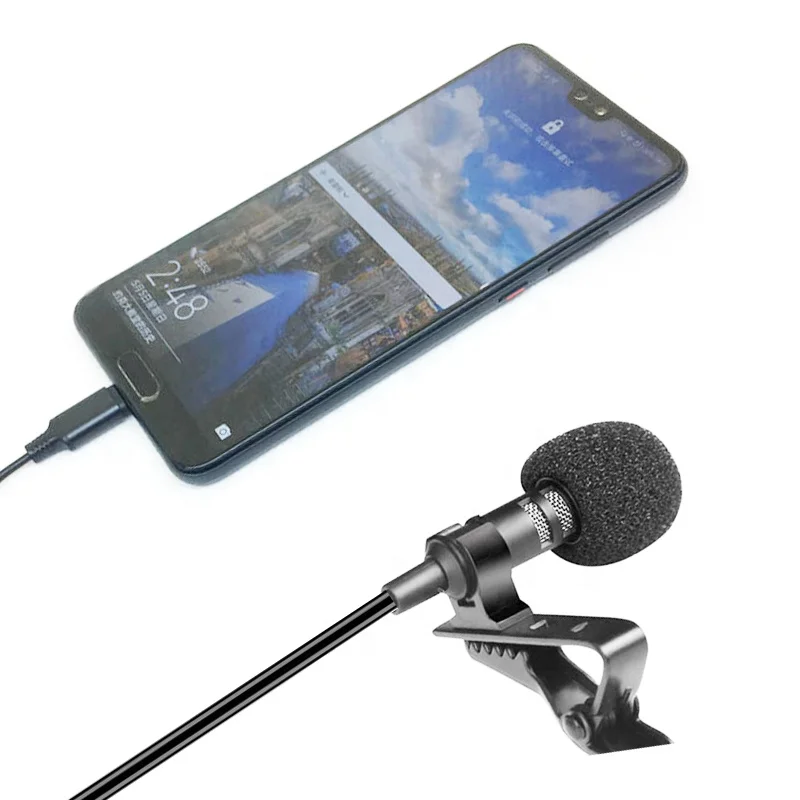 

WIK Portable Mike 3.5 mm Jack Matel Mini Wired Condenser Lavalier Lapel Clip Microphone Recorder For Smart Mobile Phone Camera, Black