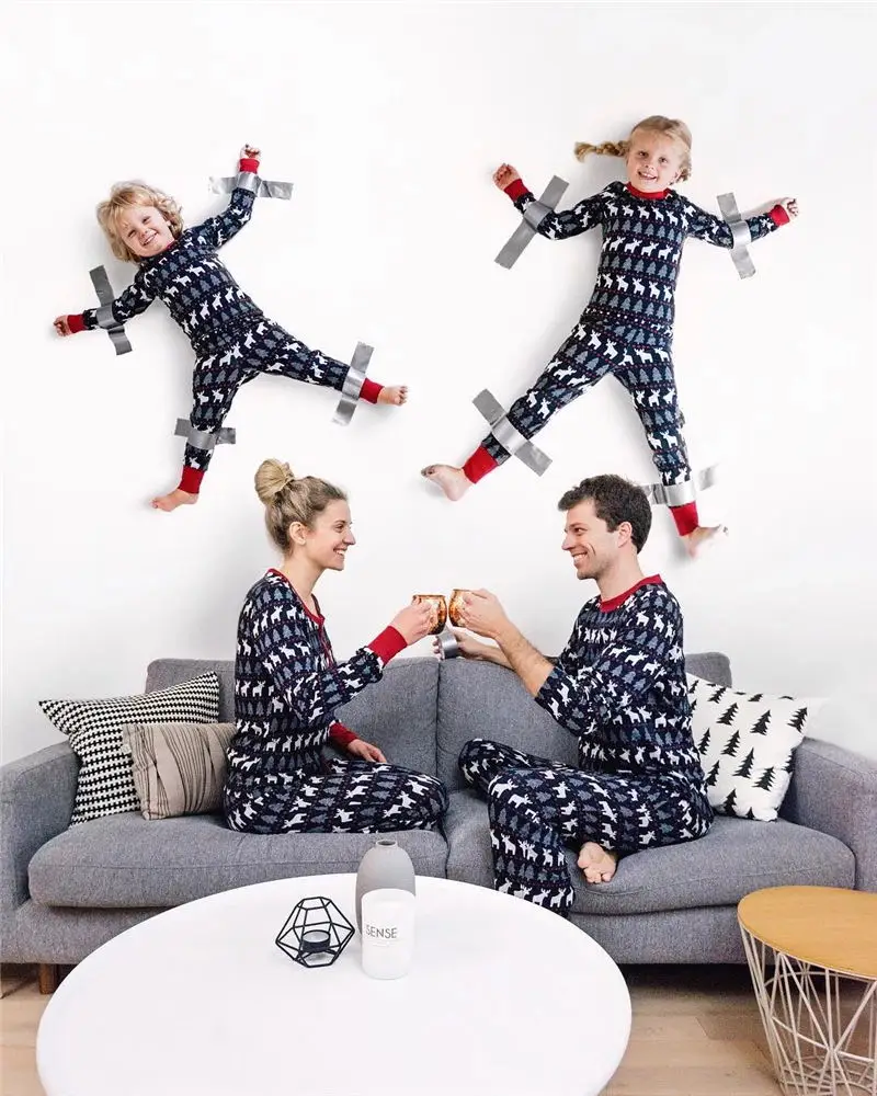 

Low price girls button up pajamas family homewear vintage santa christmas nightwear sleepwear pajamas kids