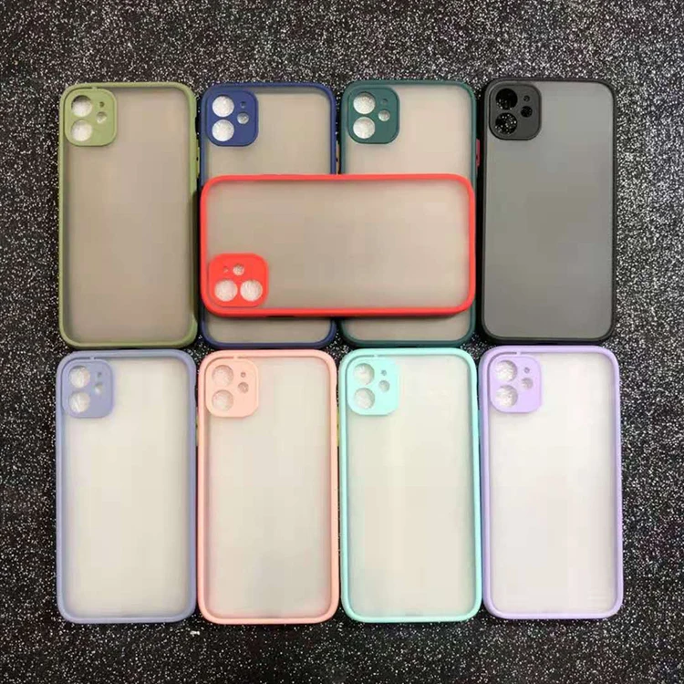 

Colorful Shockproof Matte Transparent Soft Case with Camera Protection For Iphone 12 Pro Xs Max X Xr