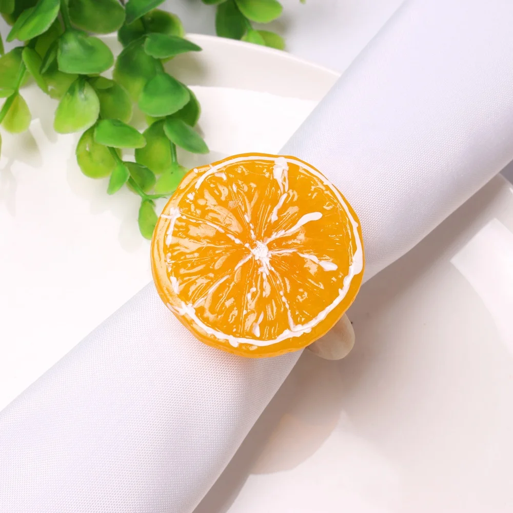 

IN STOCK Artificial Orange Fruit Plastic Napkin Ring For Party, Wedding Decoration, Orange color