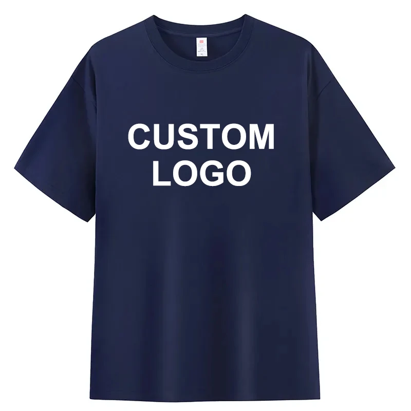 Custom 2023 Summer Street Style Black T-shirt Cotton Loose Top Men Heavyweight t Shirt Printing Graphic