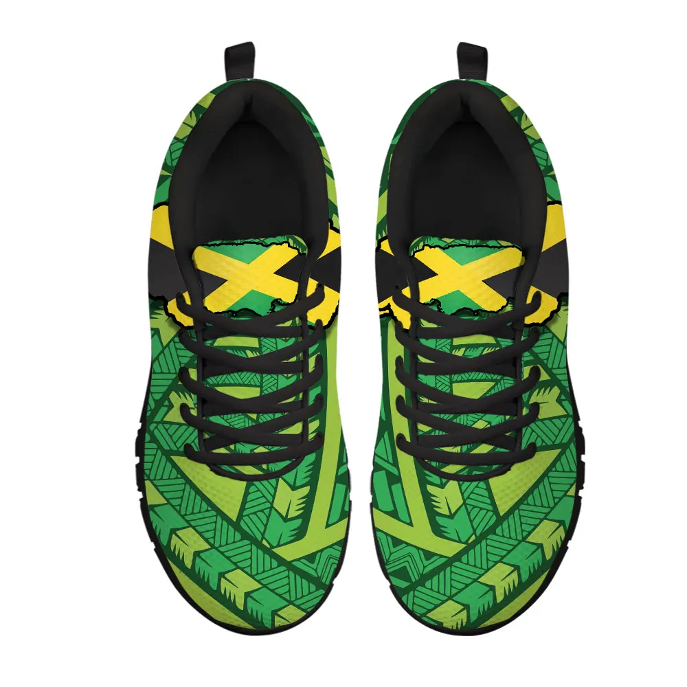 

Custom green Polynesia and Jamaican flag printing fashion sneakers breathable soft men's sneakers spot small order, Picture