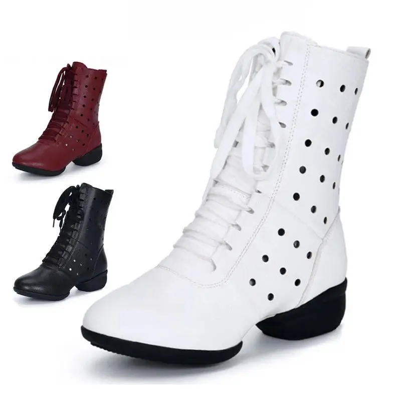 

Women's Dance Boots Jazz Shoes Latin Dancing Shoes Ballroom Cut-outs Woman Soft Sports Modern Ladies Practice Fitness Sneakers, Picture