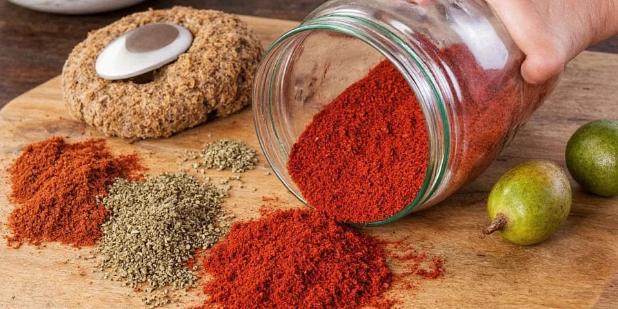 Making homemade Italian spice blend in a mixing bowl