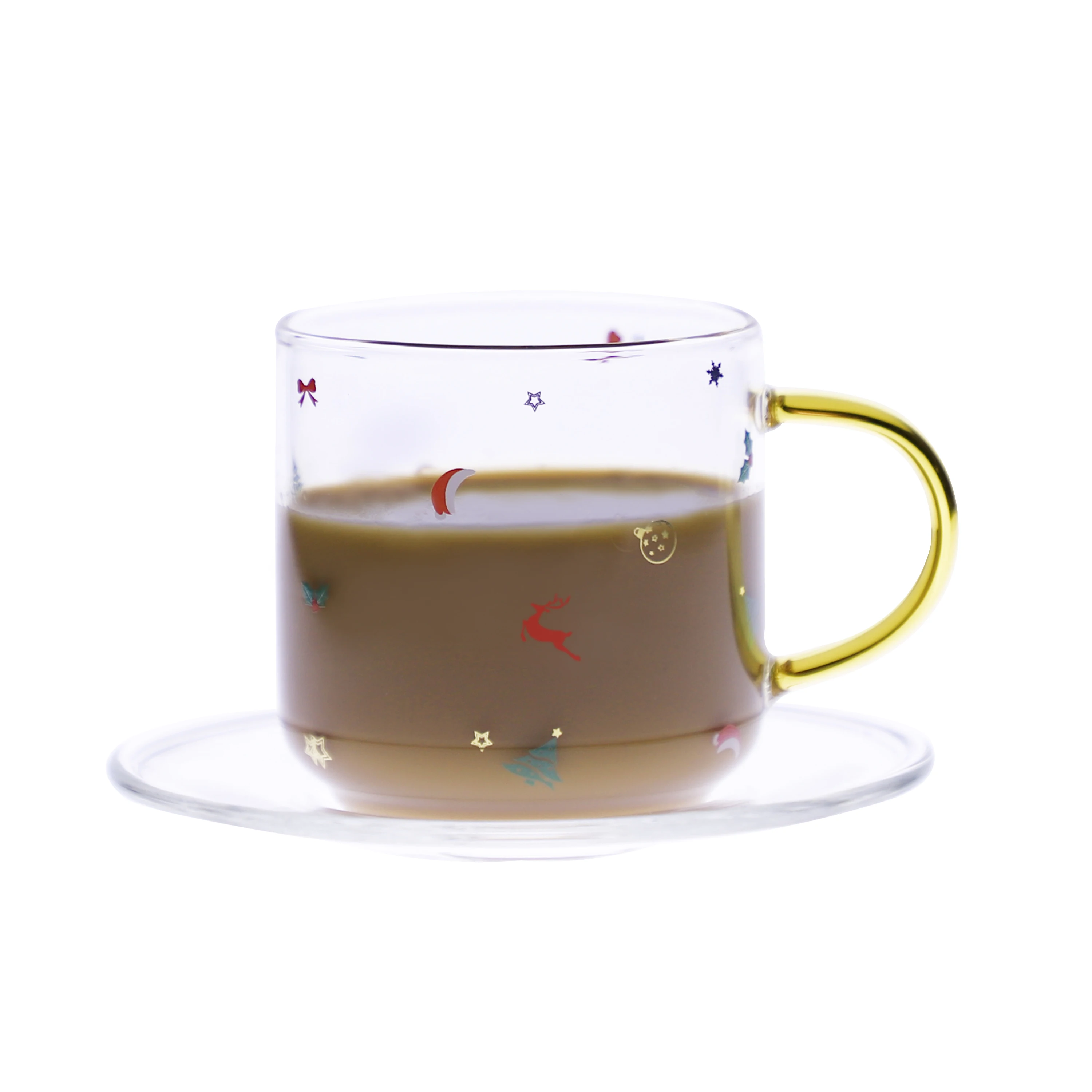 

Competitive personalized with handle coffee gift single wall fashion glass cup