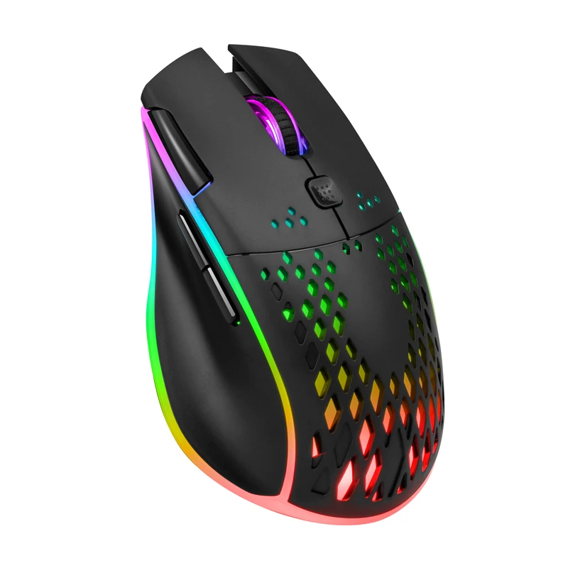 

Hot Sell Rechargeable Mouse With Honey Comb Ergonomic Professional Gaming Mouse For Laptop RGB 2.4GHz 1600DPI