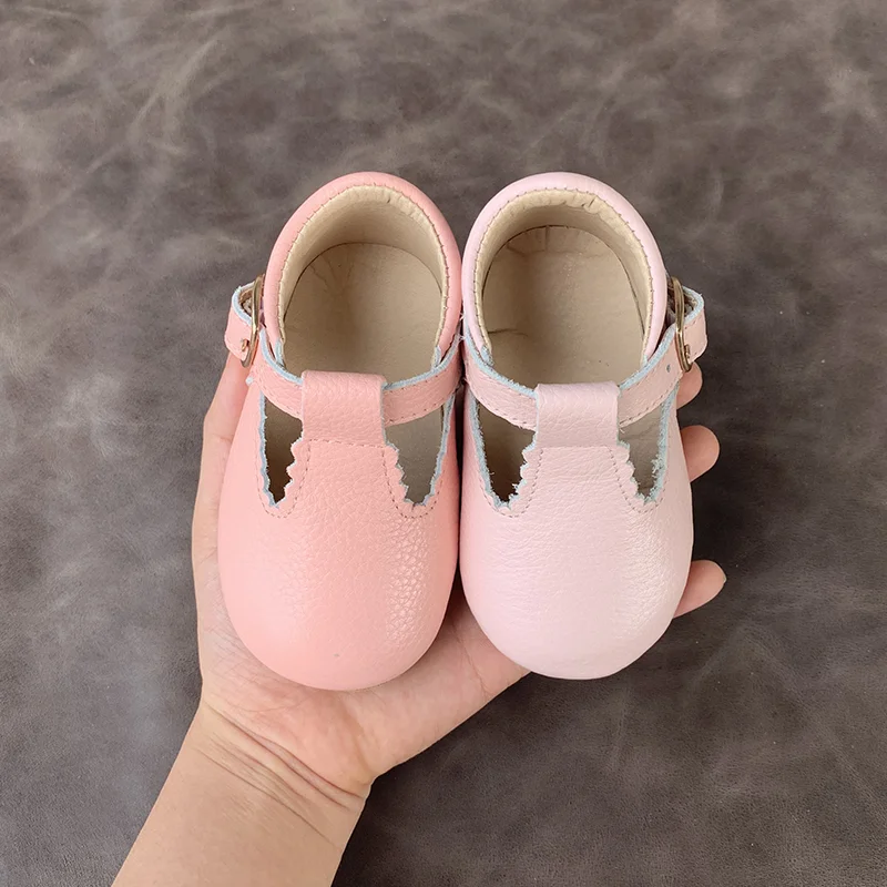 

Wholesale Low MOQ Hot Sell Dress Genuine Leather T Bar Baby Mary Jane Shoes newborn baby shoes, Optional
