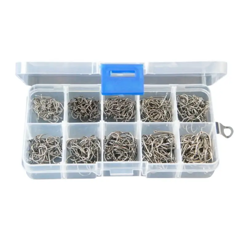 

500pcs Barbed Hook Soft Lure Fishing Bait Fish Hooks Box Golden Black Sea River Fishing Accessories Durable Metal Fishing Hooks