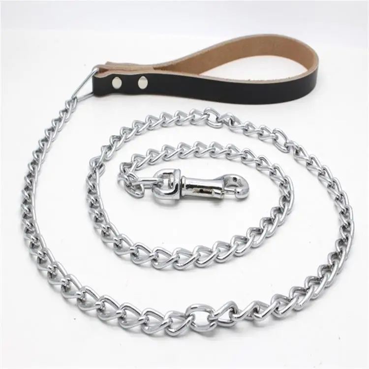 

Leather Pet Strong Traction Rope Long Anti bite Dog Chain Leash for Dogs Training and Walking