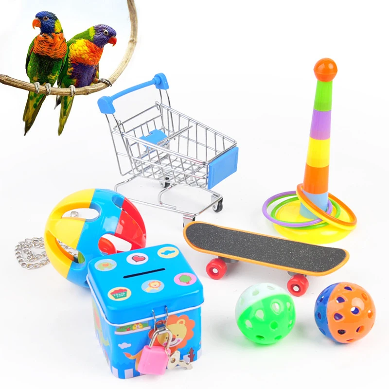 

New Bird Toy Parrot Combination Set Training Interactive Toy Parrot Bird Education Toy Pet Supplies, As picture