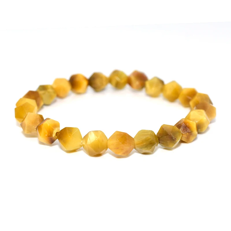 

Trade Insurance 8mm High Grade Natural Faceted Golden Tiger Eye Bracelet