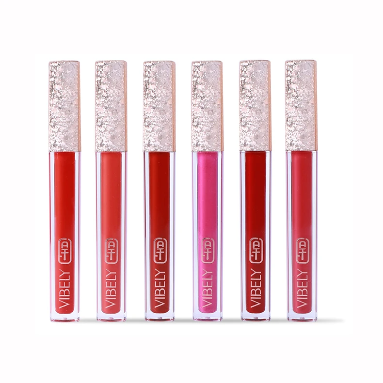 

Private Label organic Matte Liquid Lipstick 6-color mirror Lip Glaze Hot Sale Waterproof Magic nude Lip Gloss