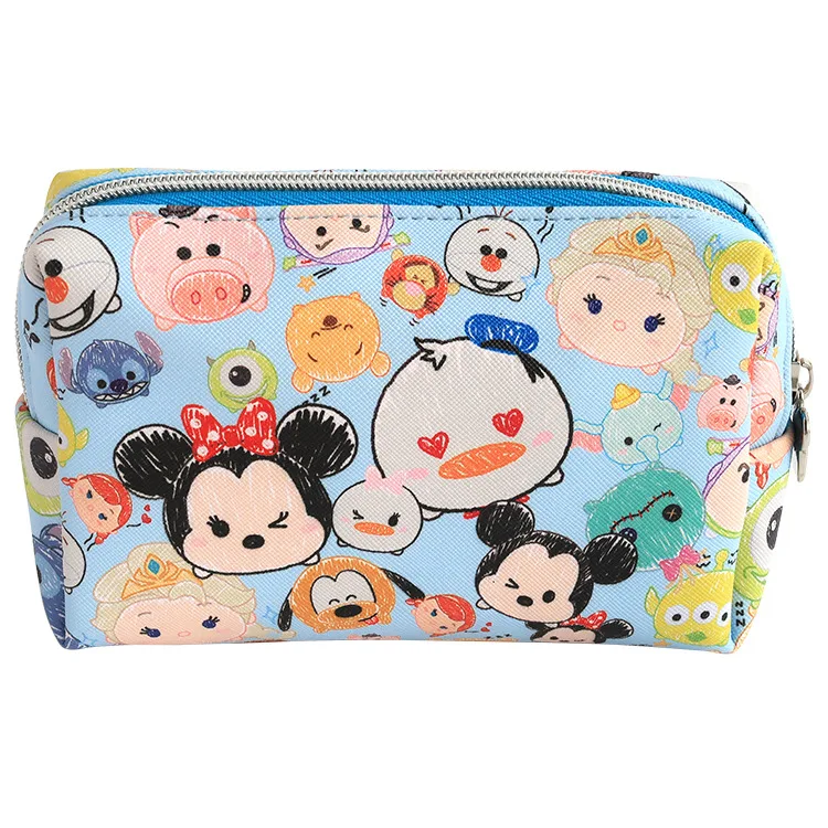 

Wholesale Travel Make up Beauty Zipper Oem Cosmetic Bags for Women Personal Makeup Bag PU Lady Bag Cartoon 90 Tsum Tsum