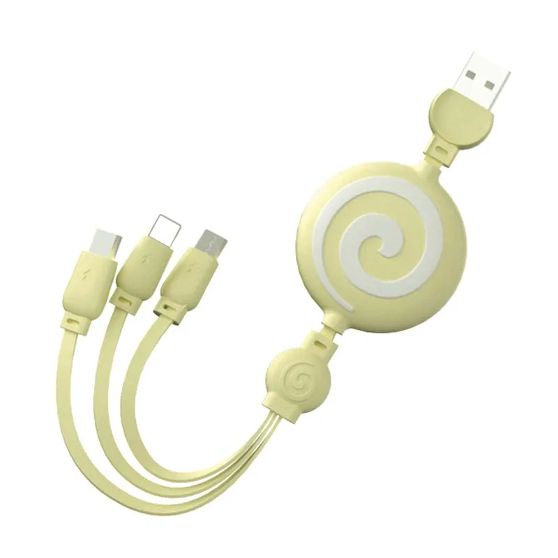 

Factory wholesale 3 over 1USB cable quick charging custom logo data charging line