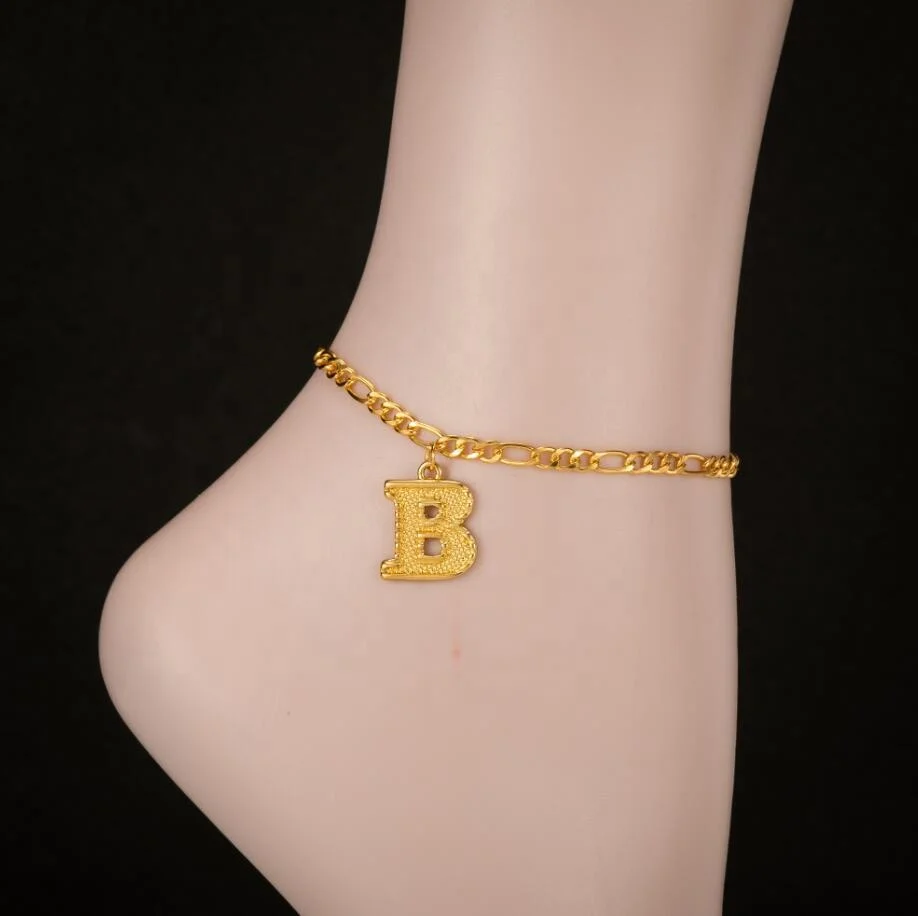 

Birthday gift 26 letter custom anklet hot seller anklets stainless steel