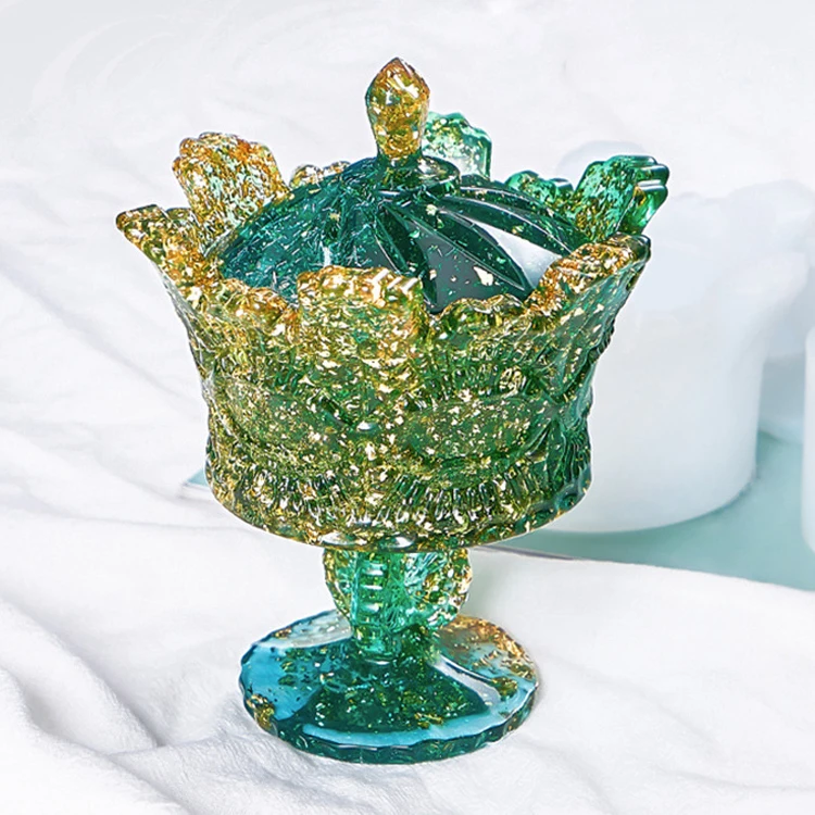 

Y148 Crown storage box mold DIY resin gift box silicone mold crown cup mold, Random