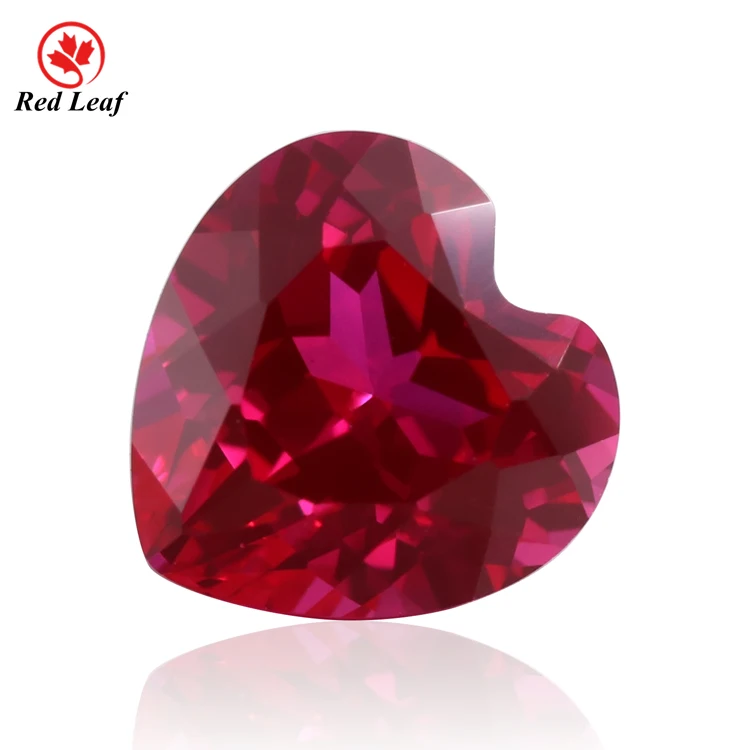 

Redleaf gems Fashion hight quality Heart shape Red color Lab grown sapphire gemstone