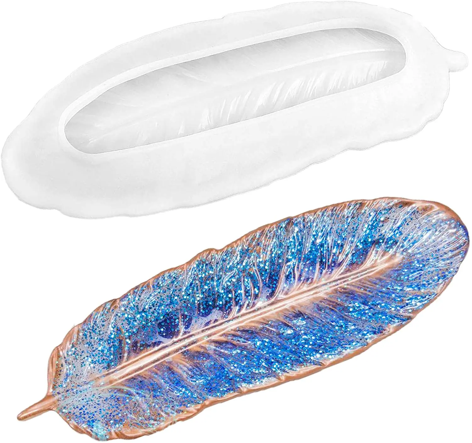 

Feather Resin Tray mold Resin silicon molds for resin jewelry