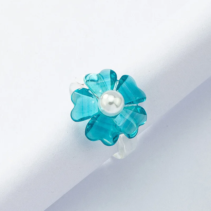 

Ding yi 2021 Summer fashion jewelry cross-boundary wholesale only 1 flower resin ring ins bracelet