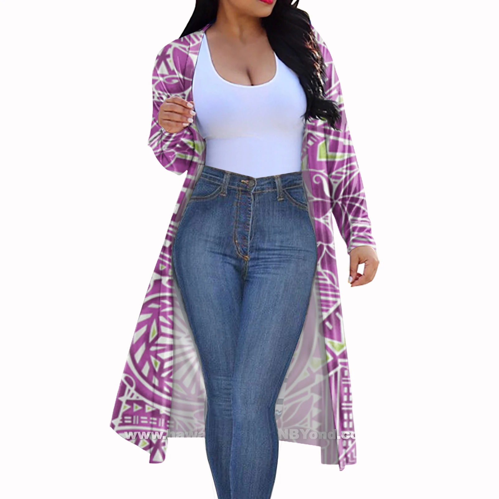

Hawaiian Polynesian Pattern Print Clothes Top Loose Women Long Sleeve Coats For Ladies Winter Coat For Women Plus Size Coats, Customized color