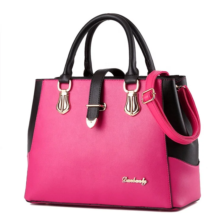 

time-limited Flash sale fancy women hand bags leather handbag with metal logo