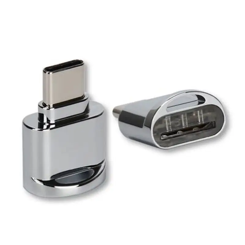 

Metal shell USB C Portable Card Reader for Micro SD Cards, Black/white