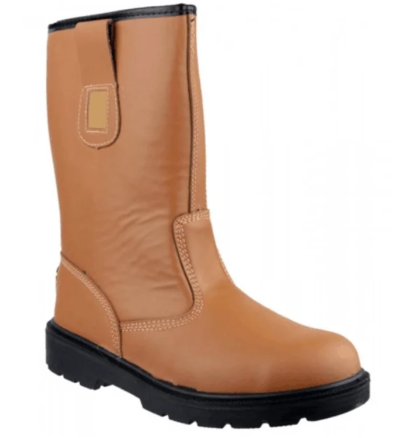 

RooBuck Steel Toe Protection Safety Leather Welding Work Boots Safety Boots, Brown