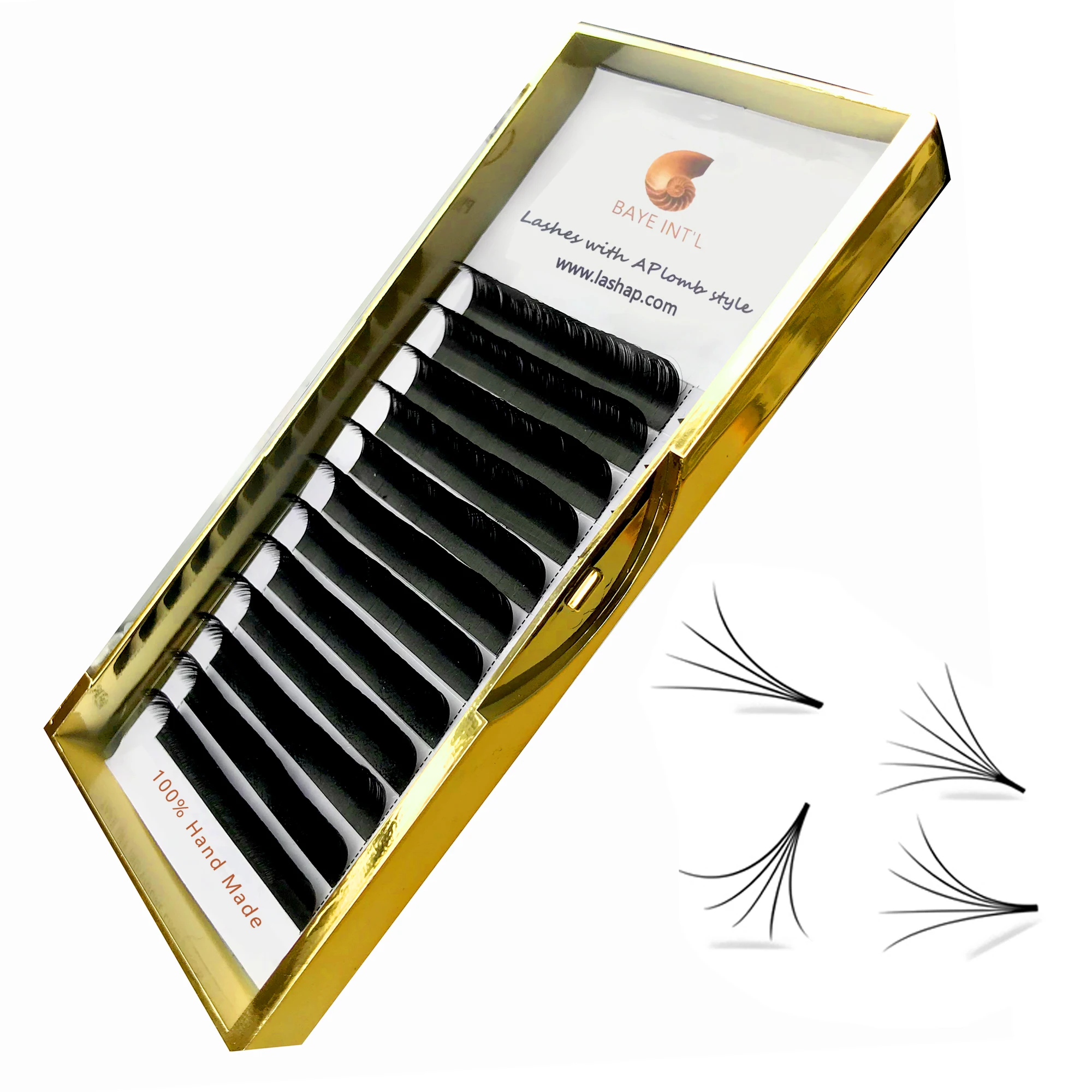 

LASHAP Free sample C/CC/D/DD volume mink easy fan lash extensions Wholesale high quality flat .03 blooming eyelash extension