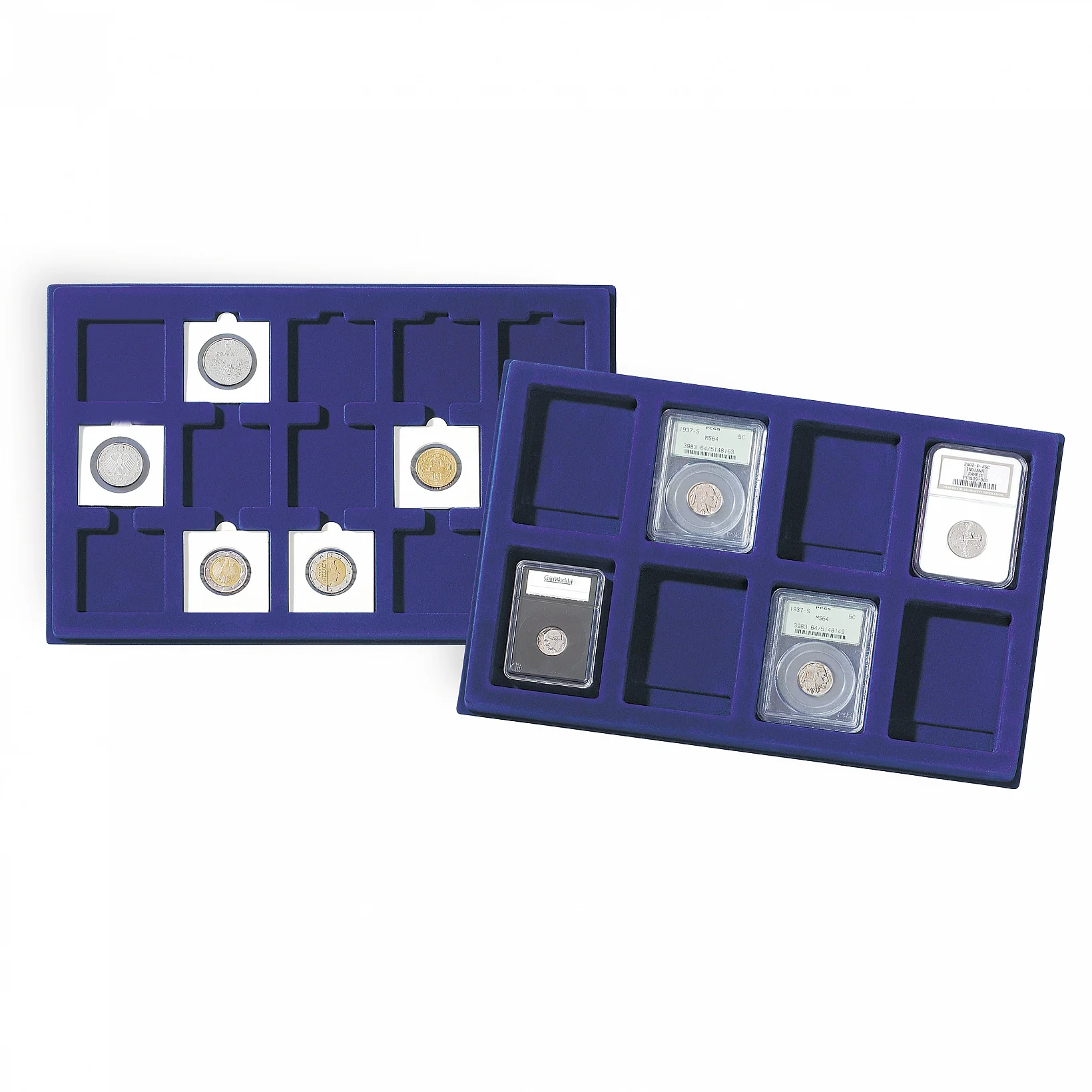 Coin Slab Pcgs / Ngc Holders Display Coin Tray Customised Different Size Trays Flannel Coin
