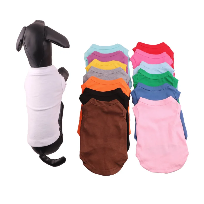 

Wholesale Multicolor Pure Cotton Blank Custom Logo Pet Clothes Dog T Shirt, Picture