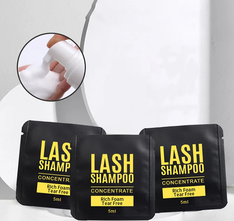 Wholesale New Oil Free Eyelash Extension Foam 5ml Sachet Concentrate Lash Shampoo