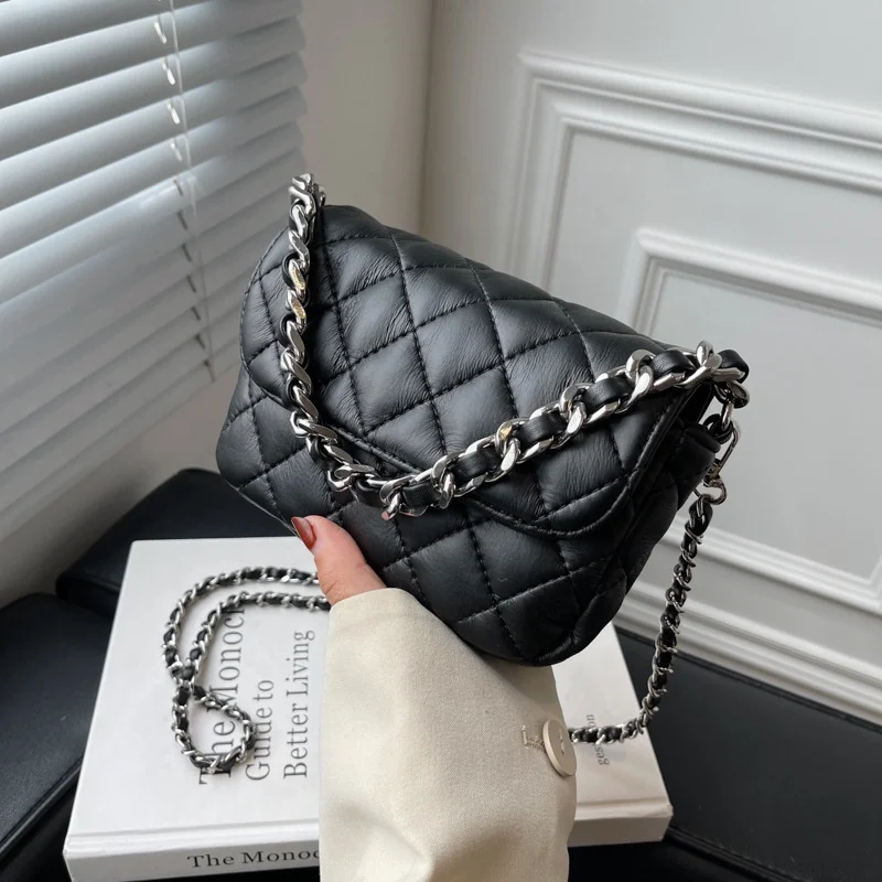 

Wholesale Candy Color PU Leather Bag Cross Shoulder Luxury Chain Link Handle Hand Bagx Ladies Mini Tote Handbags