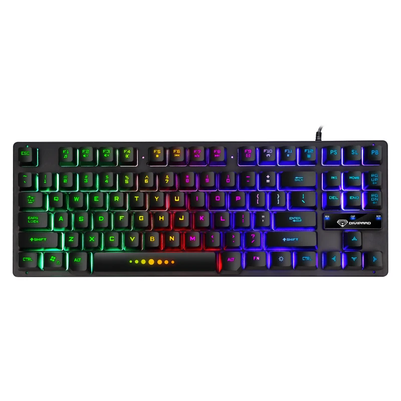 

GK10 Wired USB 87 Keys Rainbow Colors LED Computer Mechanical Gaming Keyboard