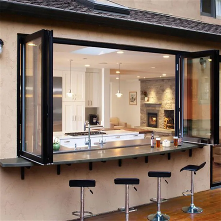 Luxury aluminum frame glass window designs aluminum heavy bi folding windows