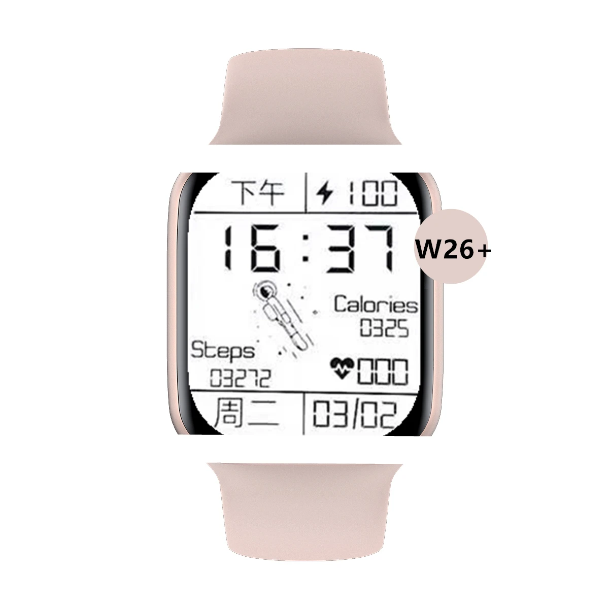 

2021 Smartwatch Series 6 W26+ BT Call Support Sport Watch Multi-language W26 plus SmartWatch For Android IOS reloj inteligente, Gold silver