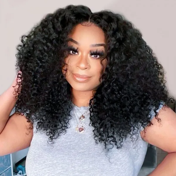 

Addictive 40 inch long brazilian hd transparent lace closure wig kinky curly 4x4 swiss front lace pre plucked human hair wig