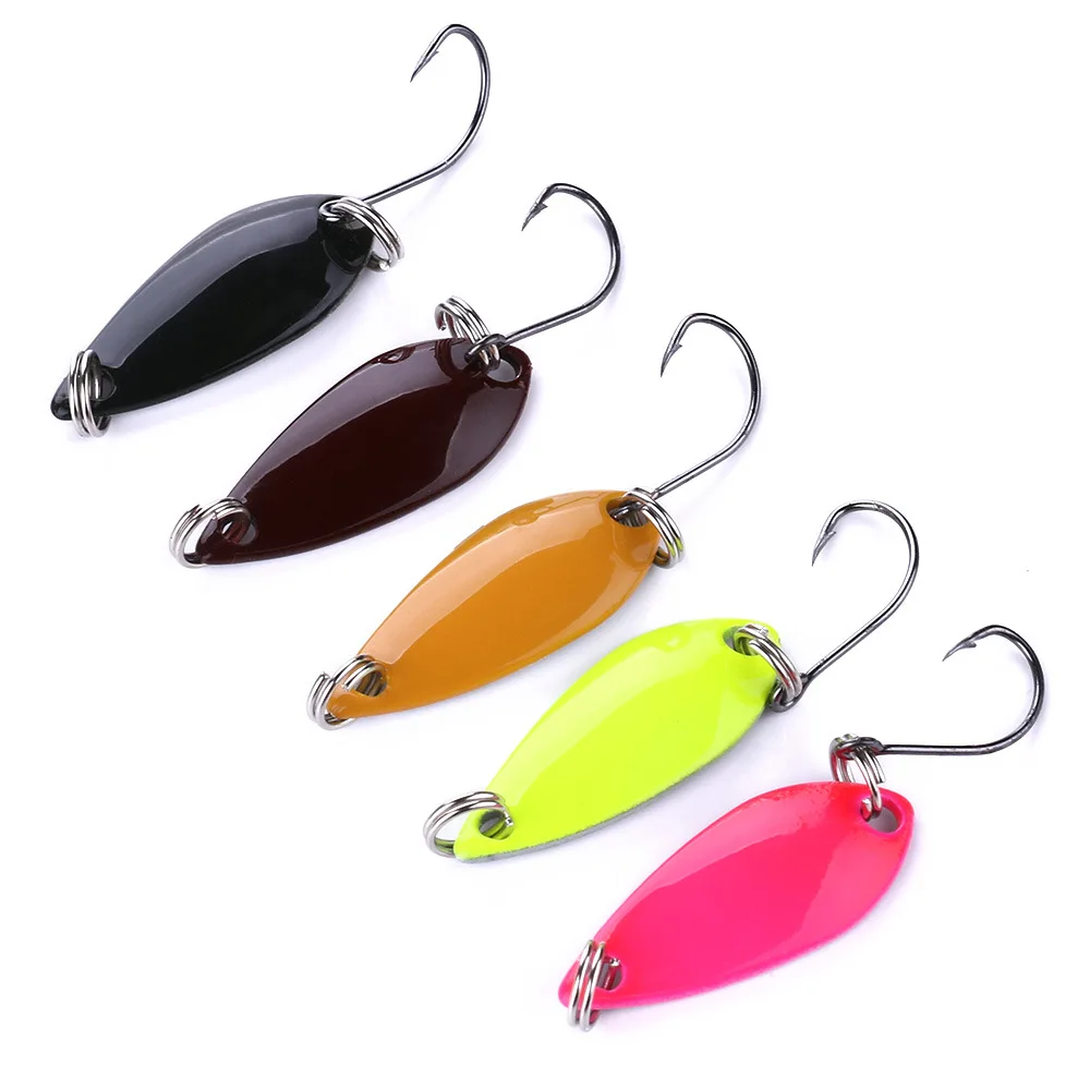 

Trout sequin small spoon lure with single fishing tackles spoon, 5 color