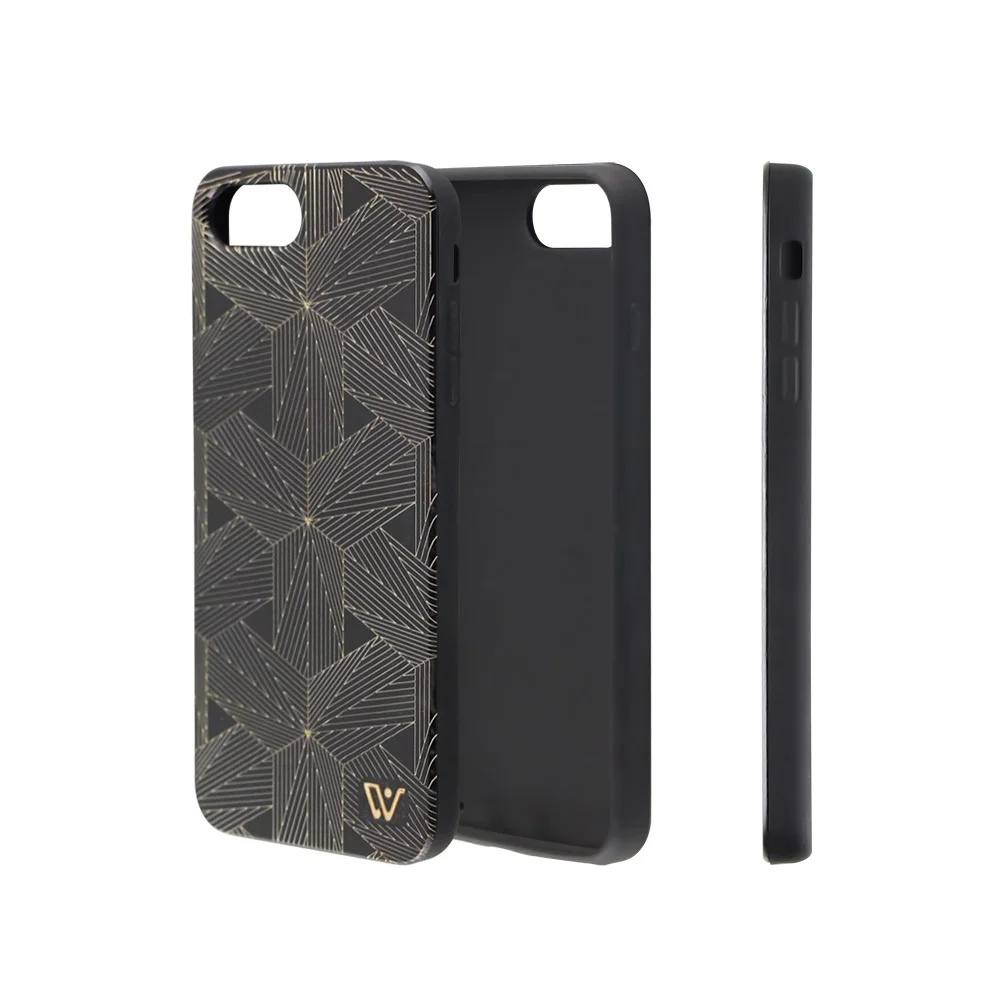 

Laser Engraved Wood with Black Color Phone Cases For iPhone 10