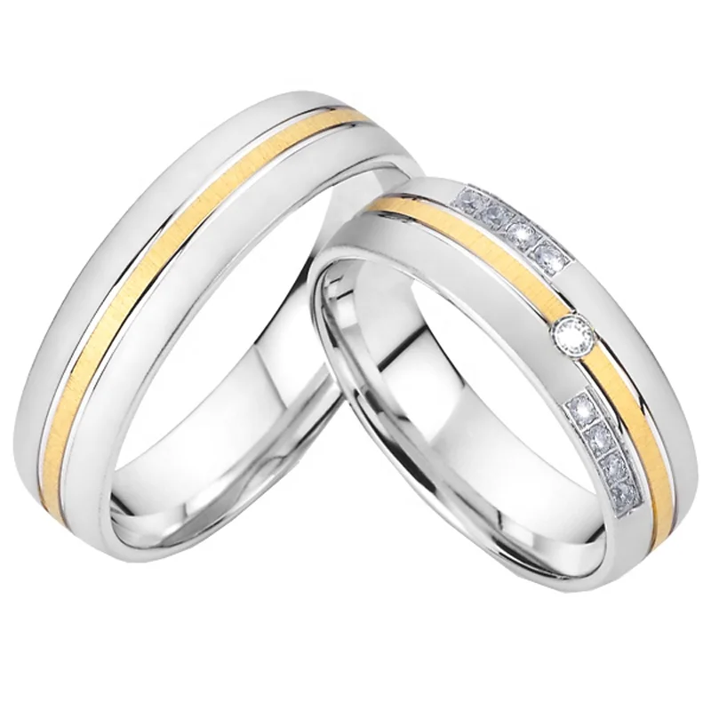 

Factory OEM/ODM custom love alliance wedding rings set for couples men's and women's stainless steel ring marriage anniversary, As the photo