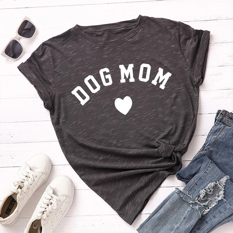 

DOG MOM Letters Print T Shirt Women Tshirt Summer Tee Shirt Kleding Vrouwen