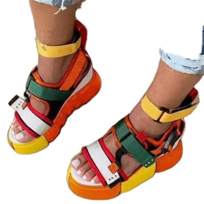 

Muffin thick platform wedges with fish mouth sandal female summer large size candy color female sandal wholesale, As shown in figure