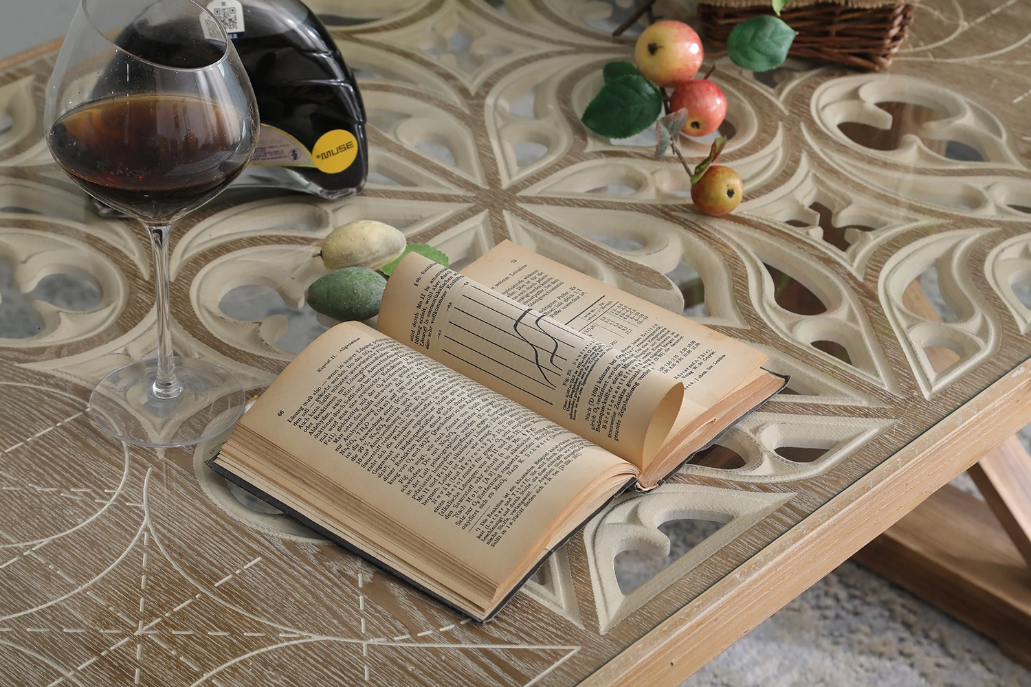 
Chinese manufacturers direct, antique table carved wooden table tempered glass surface 