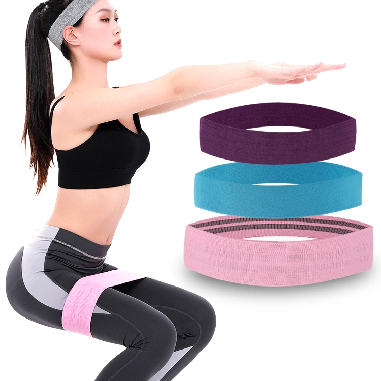 

Wholesale Custom 3 packs Hip bands Set Fabric Booty Resistance Bands, Customized color
