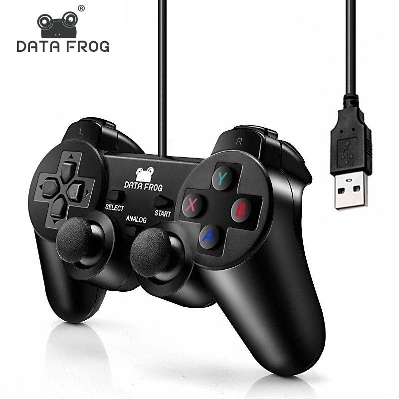 

Data Frog Wired Game Controller Gaming Joypad Joystick For Computer USB Gamepad For PC Laptop Vibration Gamepads For Window 7&10, Black