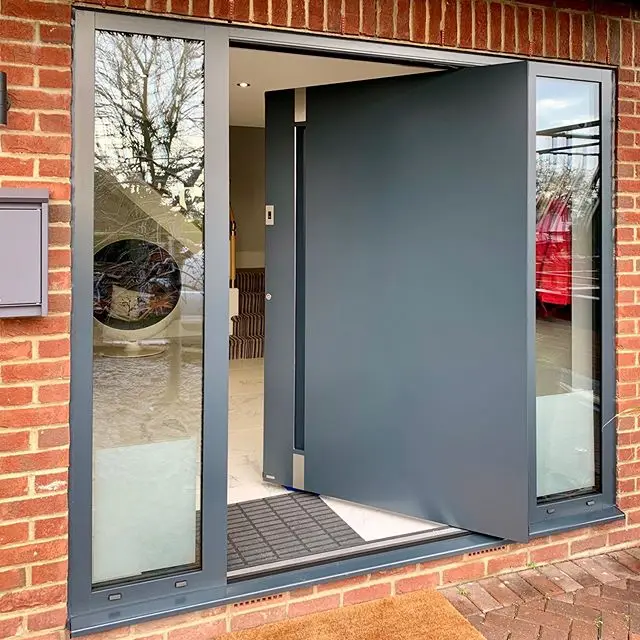 Modern Main Entrance Aluminum Pivot Door Design