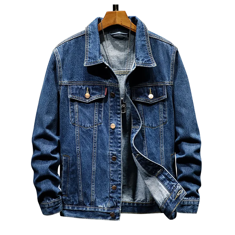 

2019 New style Casual Denim Motorcycle Jacket wholesale Plus Size Cowboy cotton warm washed button winter jeans jackets men