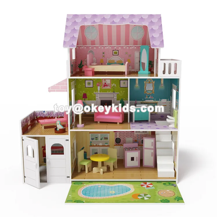 New Released Mini Wooden Baby Doll House Set For Pretend W06a380b - Buy ...